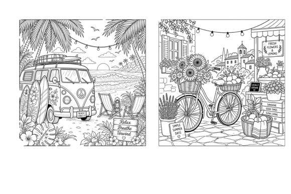 Download Summer Coloring Book for Adults - Summer Collection
