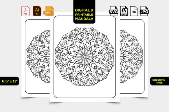 Download Mandala Relaxing Coloring Page for Adult - Premium Bundle