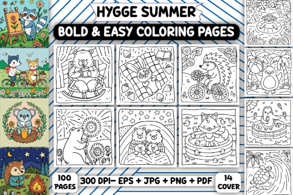Download Hygge Summer: Bold &amp; Easy Coloring Book - Summer Collection