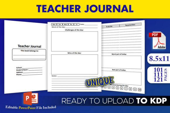 Download Teacher Journal | KDP Interior Editable - Kdp interior editable Collection