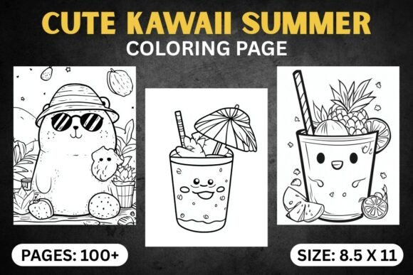 Download Cute Kawaii Summer Coloring Pages - Summer Collection