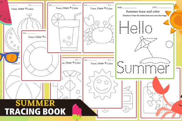Download Summer Pencil Control Worksheets - Summer Collection