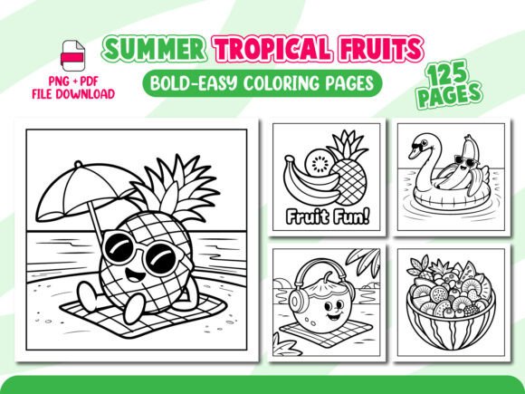 Download Summer Tropical Fruits Coloring Pages - Summer Collection