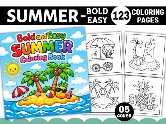 Download Bold and Easy Summer Coloring Pages Kids - Summer Collection