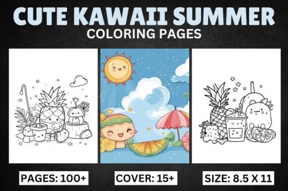 Download Cute Kawaii Summer Coloring Pages - Summer Collection