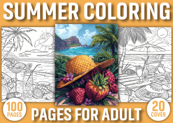 Download 100 Summer Coloring Pages for Adults - Summer Collection