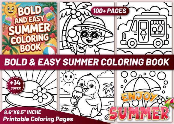 Download Bold and Easy Summer Coloring Book - Summer Collection