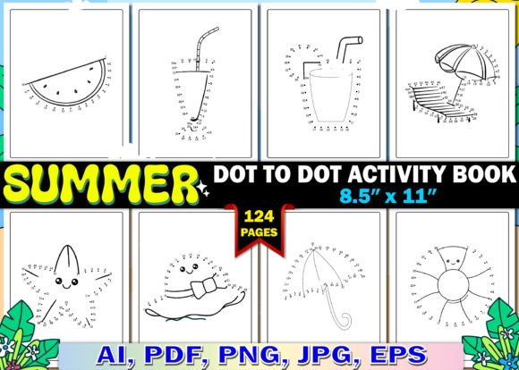 Download Summer Dot to Dot Pages for Kids - Summer Collection