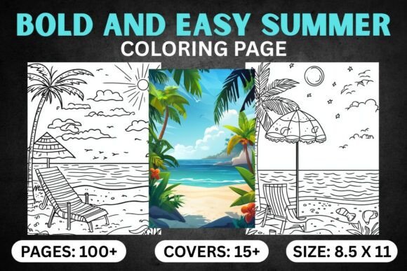 Download Bold and Easy Summer Coloring Book Pages - Summer Collection