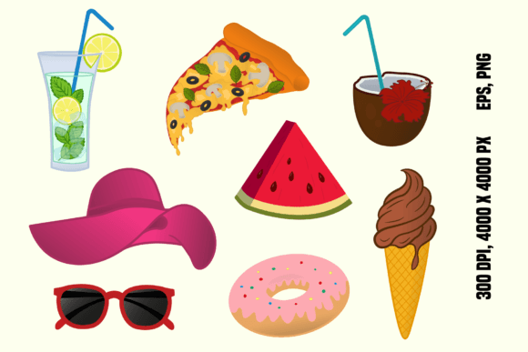 Download Set of Cartoon Summer Elements - Summer Collection