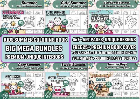 Download KIDS SUMMER COLORING BOOK BIG BUNDLE-KDP - Summer Collection