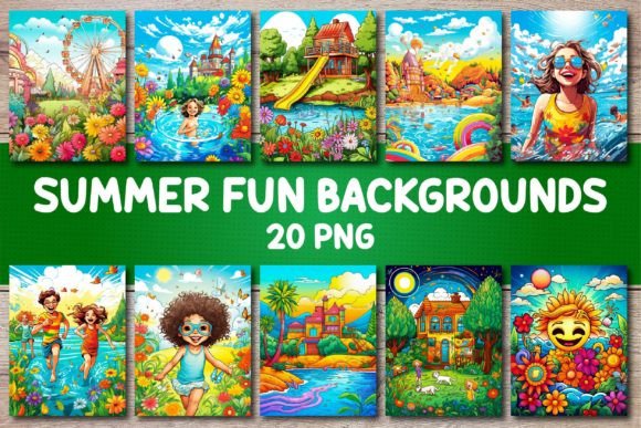Download Summer Fun Backgrounds for Covers - Summer Collection