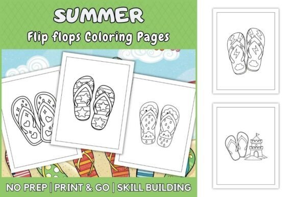 Download Summer Flip Flops Coloring Pages - Summer Collection