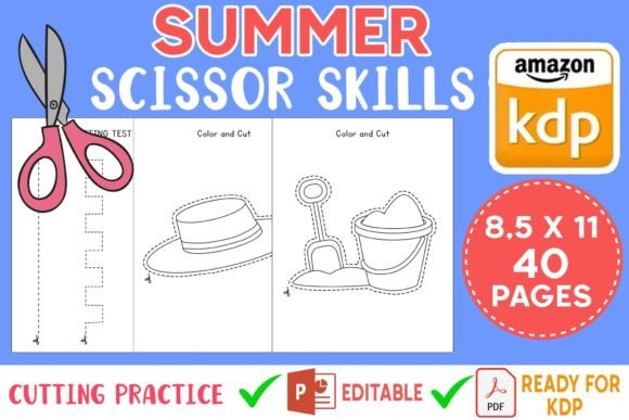 Download Summer Scissor Skills Kdp Activity Book - Summer Collection