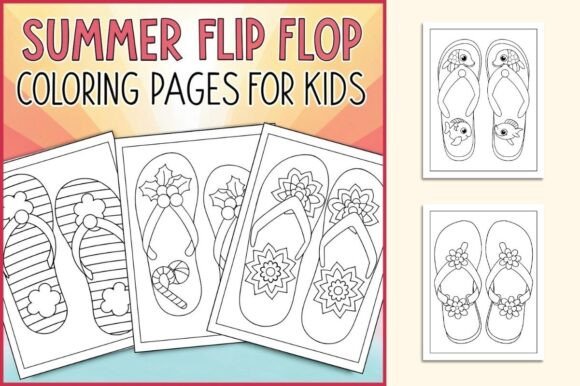 Download Summer Flip Flop Coloring Pages for Kids - Summer Collection