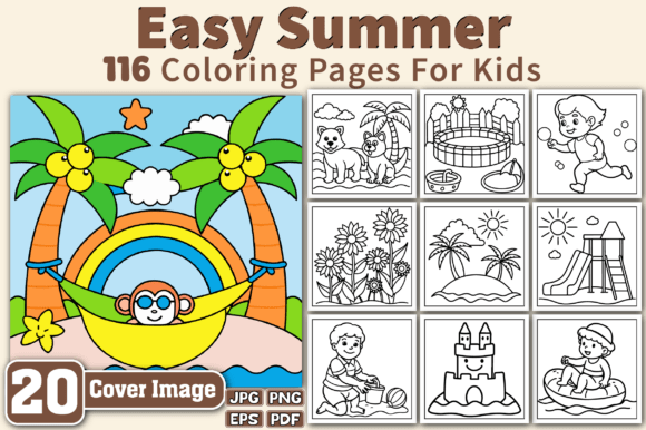 Download Easy Summer Coloring Pages for Kids - Summer Collection
