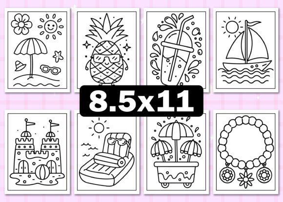 Download Retro Summer Coloring Pages for Adults - Summer Collection
