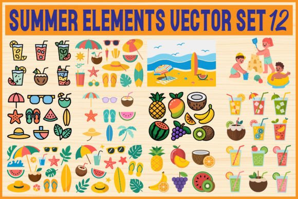 Download Summer Elements Vector Set - Summer Collection